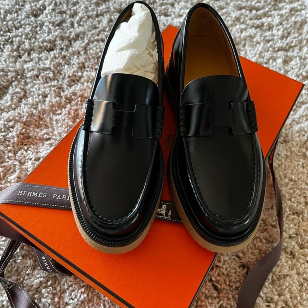 Leather flats Hermes